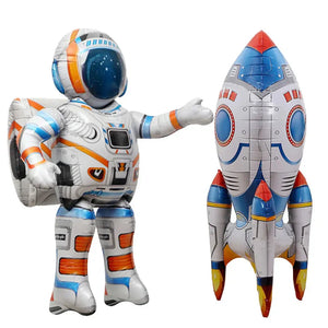 4D Standing Astronaut Spaceman Balloons Rocket Foil Balloons Kids Toys Baby Shower Outer Space Themed Birthday Party Decorations Good Vibrations