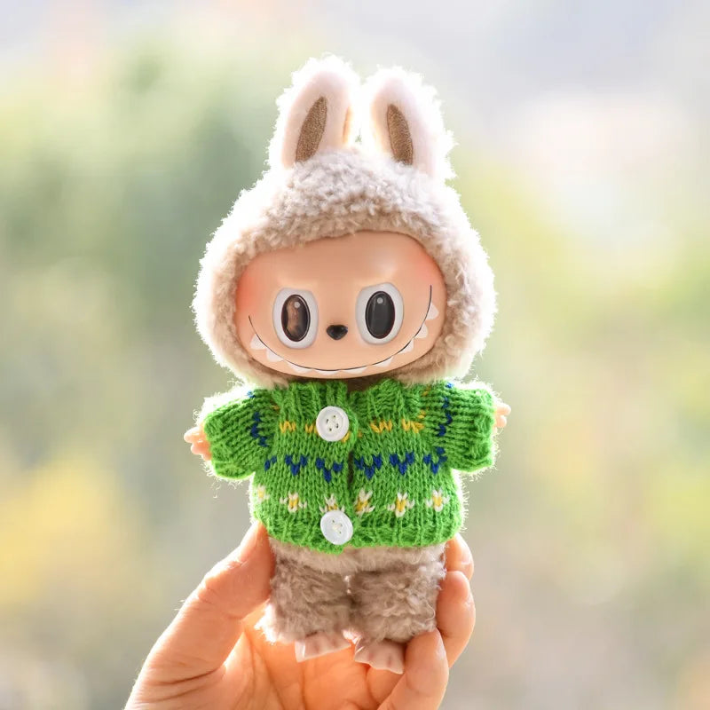17cm Cute Mini Plush Doll'S Clothes Outfit Accessories For Korea Kpop Exo Labubu Idol Dolls Sweater Clothing DIY Kids Girl Gift Good Vibrations