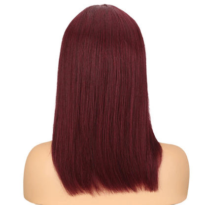 Sleek Lace Human Hair Wigs For Women Straight Bob Brazilian Hair Wigs Long Brown Red Colored T Part Lace Wigs Real Woman Wigs Good Vibrations