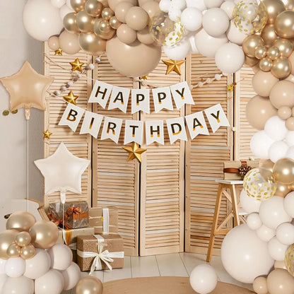 Blue White Metallic Balloons Garland Kit Gold Confetti Balloon Arch for Baby Shower Birthday Graduation Wedding Party Decoration Good Vibrations