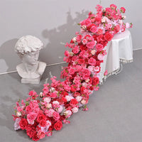 pink colour Rose Large Flower Row Artificial Flower Row Runner Wedding Backdrop Decor Floral Wall Party showcase decoration prop Good Vibrations
