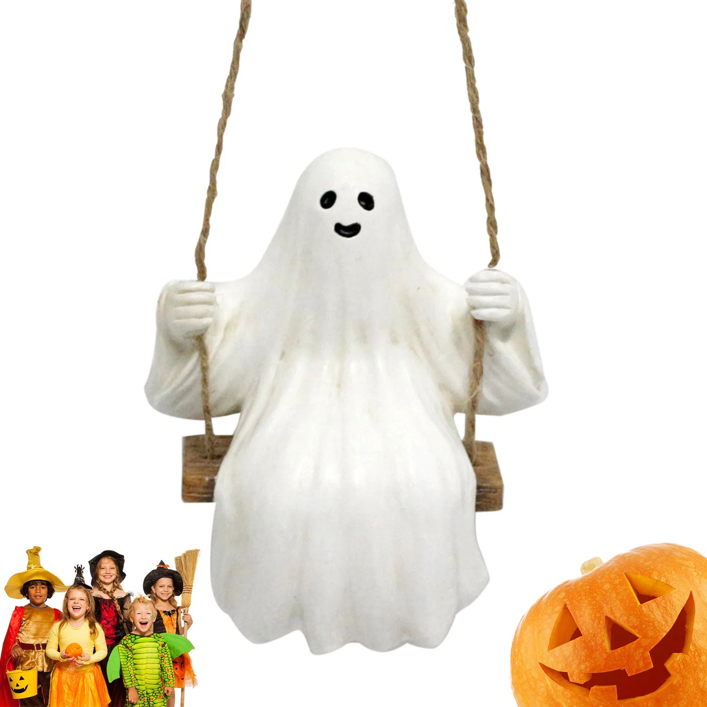 Halloween Decorations Ghost Figurines Halloween Ghost Hanging Ornament for Halloween Holiday Parties Decor Good Vibrations
