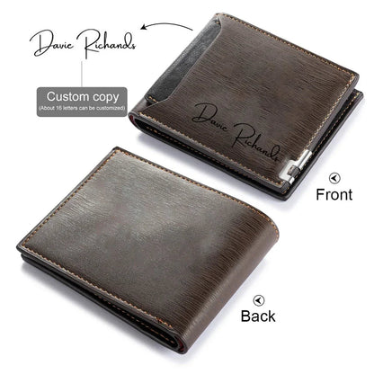 Personalized Photo Wallet for Men Customized Picture Name Wallets for Men Gift for Men Father's Day Valentines Gift for Husband Good Vibrations