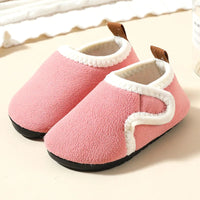 Autumn Winter Indoor Kids Shoes Anti Slip Soft Sole Children Floor Shoes Boys Girls Plush Warm Cotton Slipper Solid Home Shoes Good Vibrations