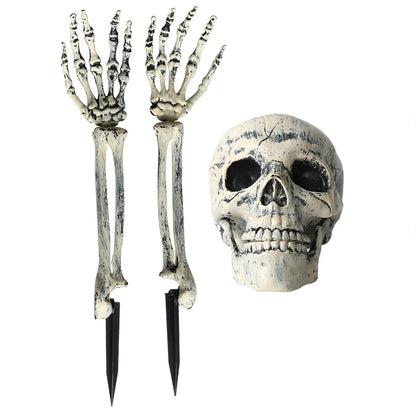 Halloween Skeleton Decoration Halloween Horror Buried Alive Skeleton Skull Garden Yard Lawn Decor For Party Creepy Props Good Vibrations
