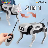 Rc Robot Children's Remote Control Mechanical Dog Toy Science Teaching Diy Assembling Model Electric Set Toys for Boys Kids Gift Good Vibrations