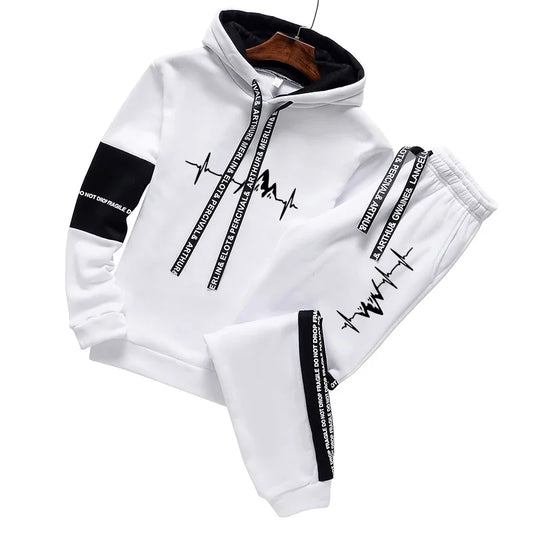 2024 Mens Tracksuit Casual Classic Hooded Sweatshirt Jogging Clothing High Quality Simplicity Versatile Printing Tops Pants Suit Good Vibrations