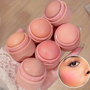 Cream blush ball,High-Pigment Formula,Semi-Matte & Powder Finish,Blendable Color blush Highlight stick for Eyes,Lips&Cheeks Good Vibrations