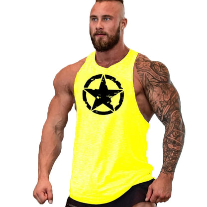 New fashion pure cotton sleeveless shirt vest men's fitness shirt men's undershirt bodybuilding exercise fitness vest fitness me Good Vibrations