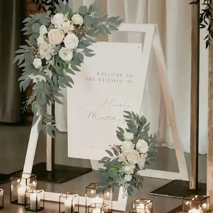 Romantic White Artificial Wedding Flowers Artificial Arch Flowers Artificial Wedding Arch Flowers Kit Wedding Welcome Sign Decor Good Vibrations