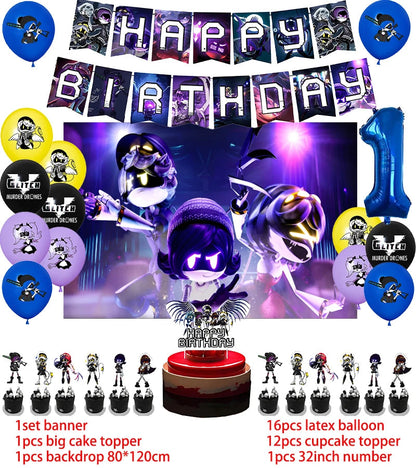 Murdered Drones Birthday Party Decoration Balloon Backdrop Cake Topper Murdered Drones Birthday Party Supplies Baby Shower Good Vibrations