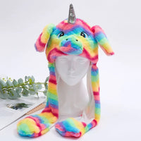 Hats For Autumn And Winter Warm Accessories Toys For Children Internet Celebrities Cute Rainbow Horses Small Rabbits Ears Hats Good Vibrations