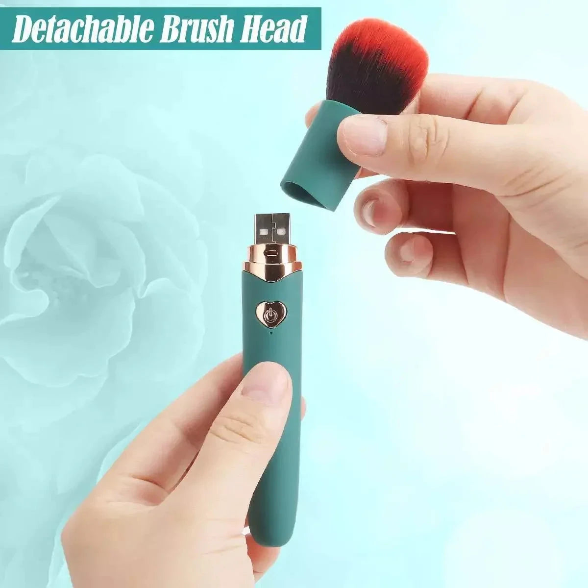 2in1 Bullet Vibrator Makeup Brush Electric Foundation Brush Multi-Function Soft Fluffy Portable Rechargeable Detail Makeup Tool Good Vibrations