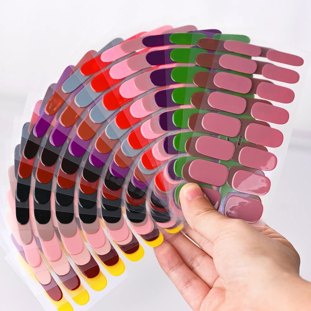 UV Semi-Cured Gel Nail Wraps Stickers Strips French Long Lasting Full Cover LED Gel Semi Cured Nail Sliders For Nail Extension & Good Vibrations