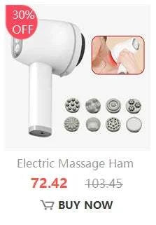 Bicycle seat look-alike massager for men and women with multiple attachments.