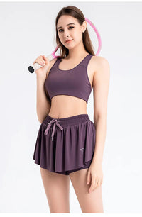 2 IN 1 Flowy Shorts Women Butterfly Tennis Skirt with Pockets Gym Yoga Shorts Sportswear Athletic Biker Run Shorts Skirts Summer Good Vibrations