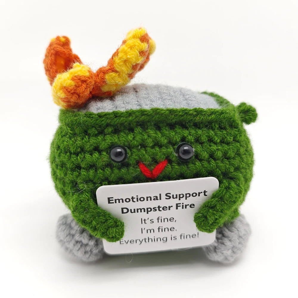 1pc Emotional Support Gifts, Handmade Creative Plush Desktop Decoration Ornaments, Interesting Mini Cute Home Furnishings Decoration, Gifts Suitable for Holiday and Birthday to Encourage Friends, Home Decorations Good Vibrations