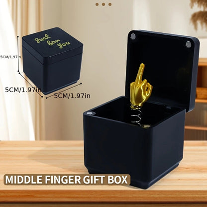 Christmas Interesting Prank Gift Middle Finger in Box Christmas Box Funny Creative Gifts Office Desk Decoration Home Decoration Good Vibrations