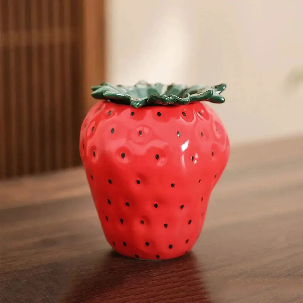 Ceramic strawberry ashtray with lid, windproof and fly ash proof, home, living room, office ashtray decoration, storage, and pro Good Vibrations Adult Super Store