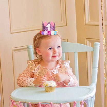 1st Birthday Party Decor Hat Kids 1 2 3 Year Happy Birthday Boy Girl Crown Hat First Happy Birthday Party Baby Shower Decoration Good Vibrations