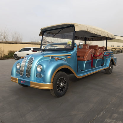 2025  New Design Outdoor Vintage Car Hot 6 Seat Electric 4 Wheel Classic Car Vacation Villages Factory Cheap Price 3+3 Club Car Good Vibrations