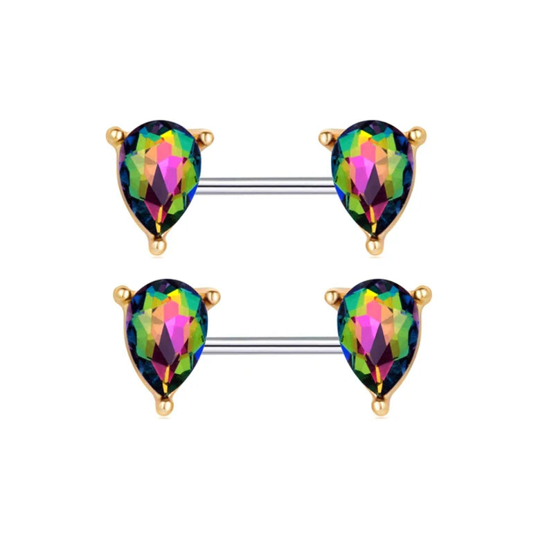 1 Pair Heart Barbell Nipple Ring Piercing Helix Piercing Sexy Nipple Jewelry High Quality Zircon Nipple Rings For Women Oreja Good Vibrations