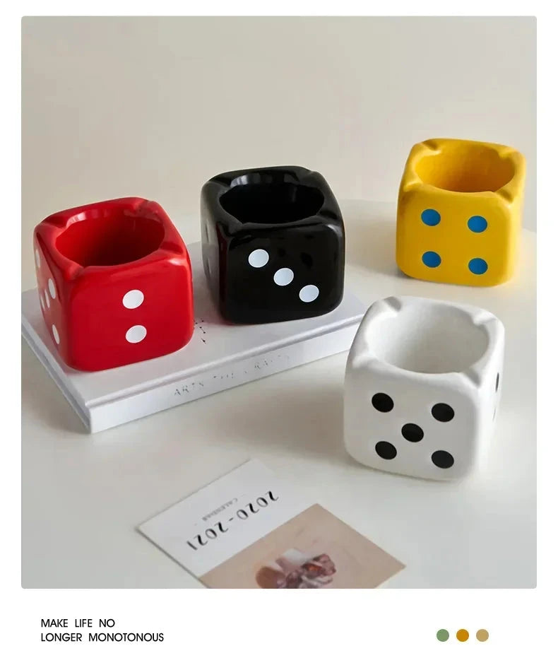 Dice Ashtray Modern Home Living Room Decoration Office Meeting Room Desktop Ornament Smoking Accessories Ash Tray Gift Good Vibrations Adult Super Store
