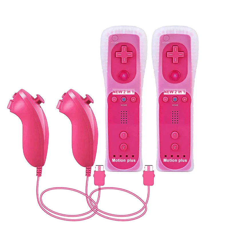 1 Set/2 Set Remote Controller with Nunchuck Controller for Wii Games Control for Wii Console Wireless Gamepad with Motion Plus Good Vibrations