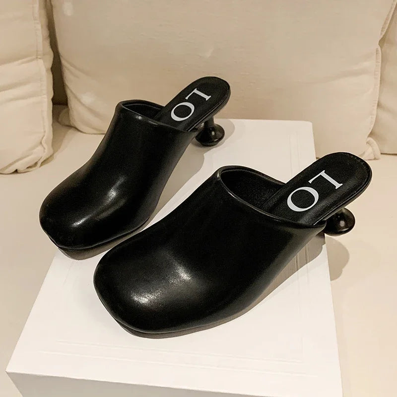 Elegant High Heels Slippers Designer Women's Sandals Fashion Mules Shoes 2025 Pumps Dress Flip Flops Party Sandalias De Mujer Good Vibrations