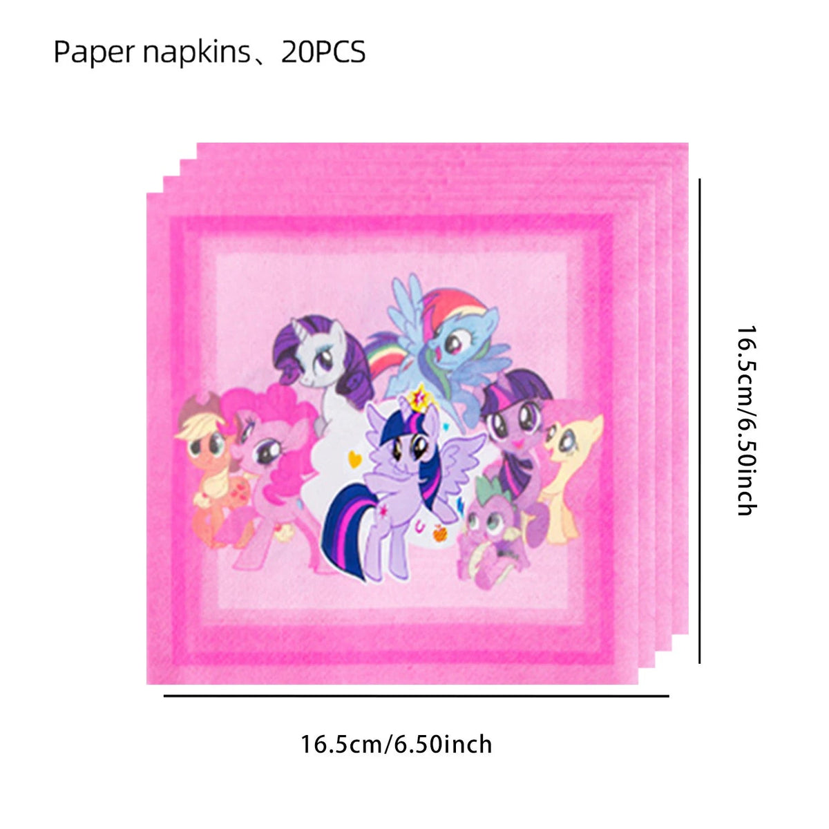 My Little Pony themed children's birthday party supplies, girls' first birthday tablecloth, tableware, paper cups, flag-raising Good Vibrations