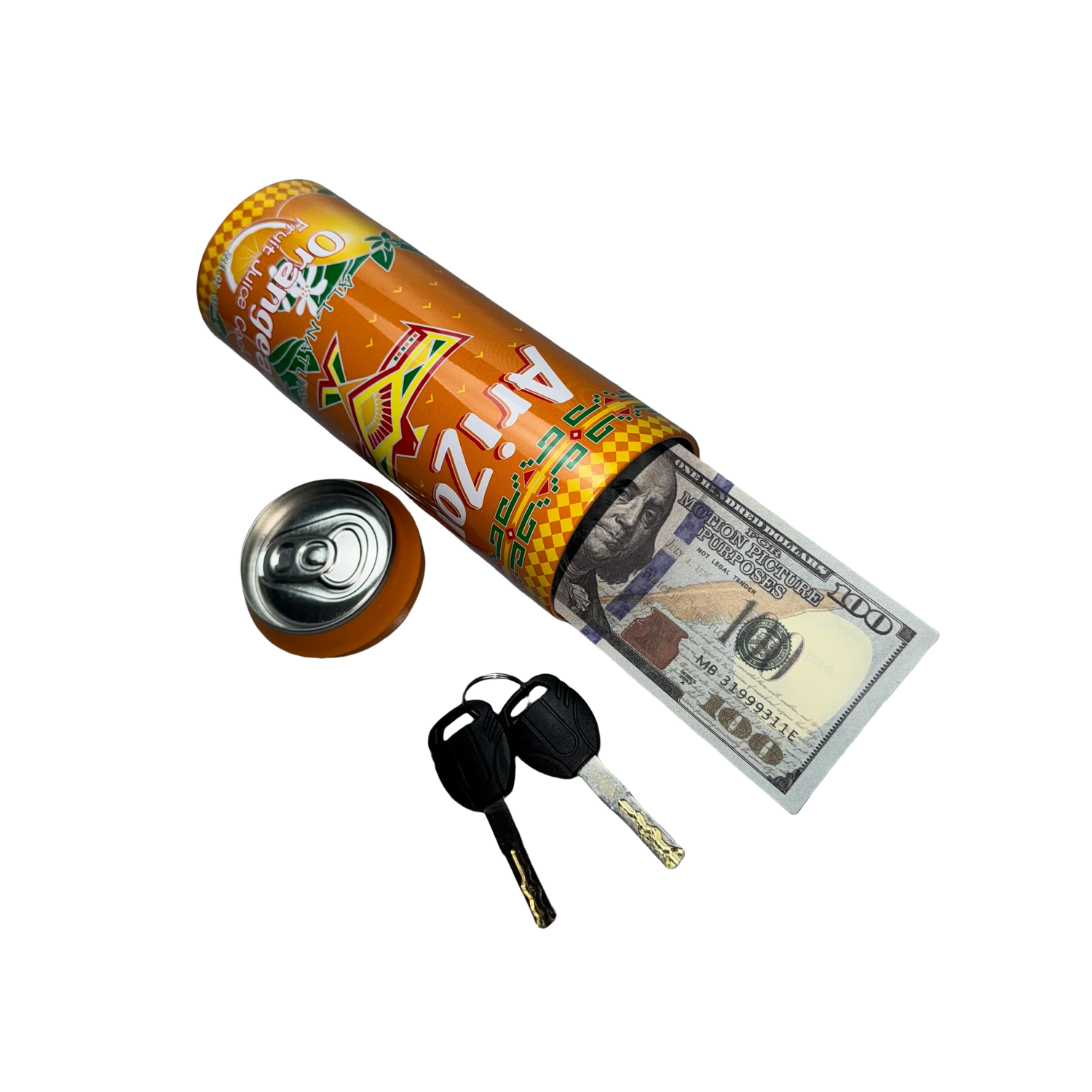 AriZona Drink Can Diversion Safe, Hidden Storage Container, Cash Stash Can with Hidden Compartment for Keys, Cash and Valuables Good Vibrations