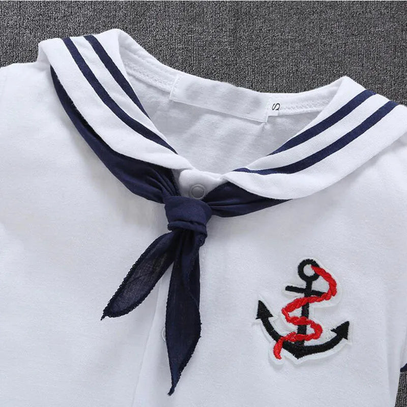 Newborn Baby Boy Clothes Playsuit Sailor Navy  Romper Short Sleeve Jumpsuit Costumes Clothes Summer Outfits Newborn Baby Clothes Good Vibrations