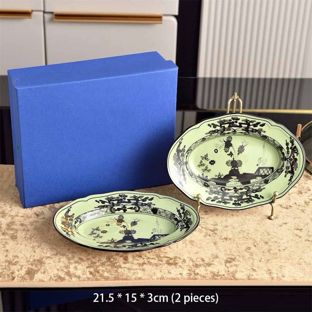 Italian Ceramic Tableware Household Jewelry Box Teapot Sugar Pot Milk Pot Kitchen Supplies Dim Sum Plate Fruit Plate Tableware Good Vibrations