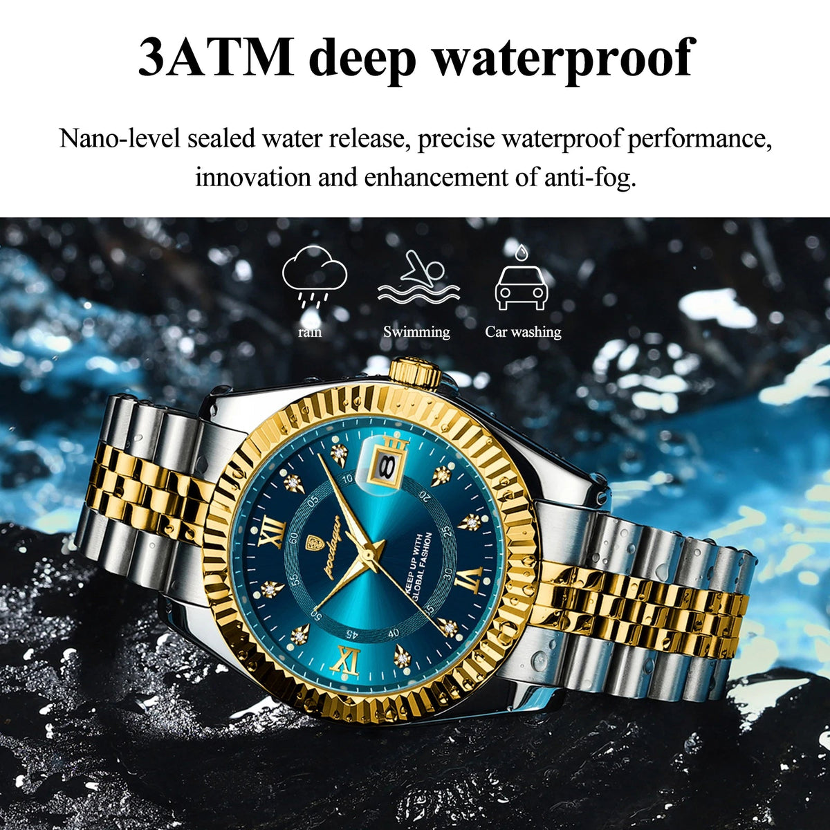 POEDAGAR Luxury Sport Wrist Watch For Man Waterproof Luminous Date Men Watch Quartz Stainless Steel Men's Watches Male Reloj+box Good Vibrations