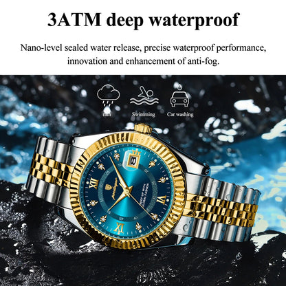 POEDAGAR Luxury Sport Wrist Watch For Man Waterproof Luminous Date Men Watch Quartz Stainless Steel Men's Watches Male Reloj+box Good Vibrations