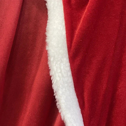 Christmas Shawl Cape Hooded Santa Claus Costume Christmas Performance Costume Red with Hat Cosplay Costume Winter Warm Coat Good Vibrations