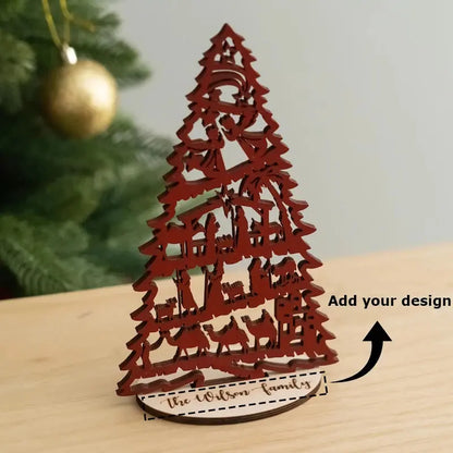 Nativity Christmas Tree with Stand Jesus Birth Story Display Beautiful Christian Holiday Decor for Home Nativity Scene Christmas Good Vibrations