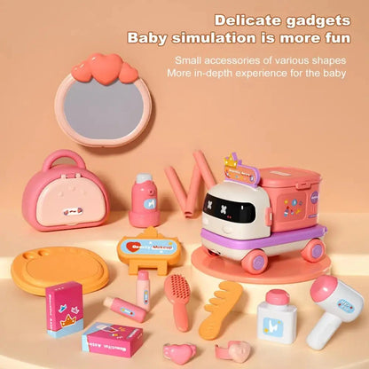 Kids House Play Kitchen Toys Makeup Medical DIY Simulation Cooking Food Tableware Role Play Kitchen Toddler Girl Baby Xmas Gift Good Vibrations