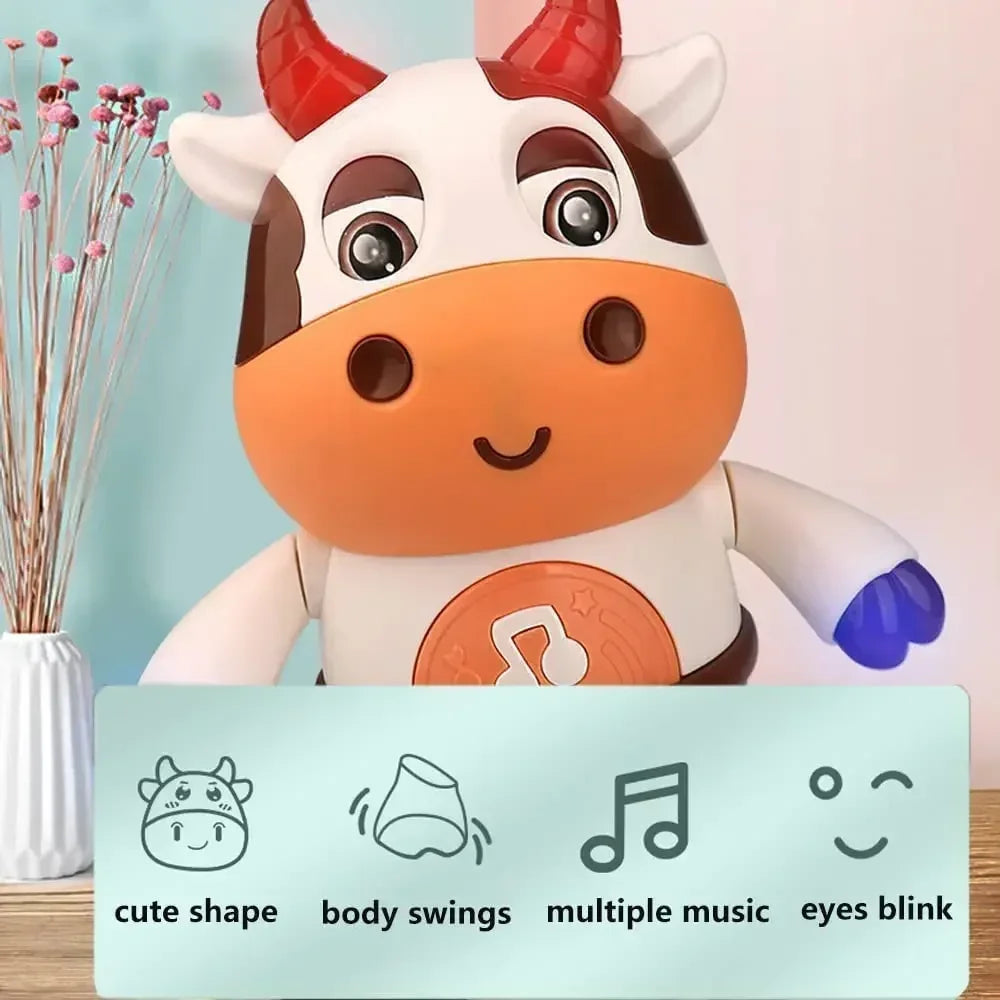 Baby Cow Musical Toys Dancing Walking Baby Cow Toy with Music and LED Lights Dancing Toys Baby 6 to 12 Months 18 Month Toys Good Vibrations
