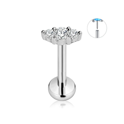 ASTM F136 G23 Titanium Flower Petals Star Heart Butterfly Threadless Piercing Pin Push in Labret Daith Conch Earring 16G 18G 20G Good Vibrations