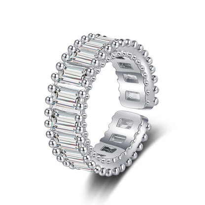 925 Sterling Silver Ring Hot AAA Zircon adjustable Size Engagement Rings For Women Wedding Ring Party Fashion Nice Jewelry Gift Good Vibrations