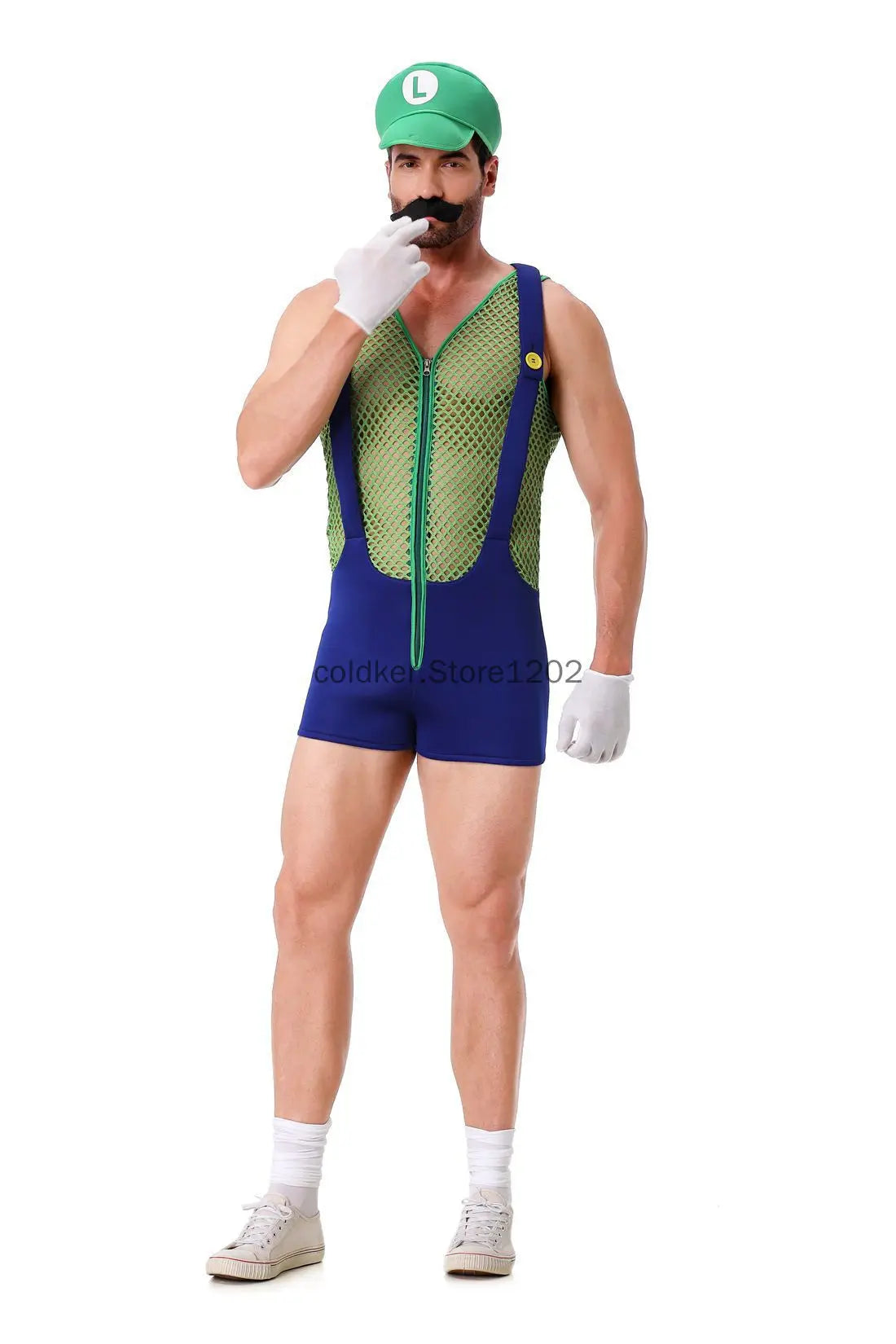 Halloween Adult Anime Cosplay Costume With Hat Men Sexy Costume Red Blue Plumber Brother Fancy Set Carnival Party Dress Up Good Vibrations