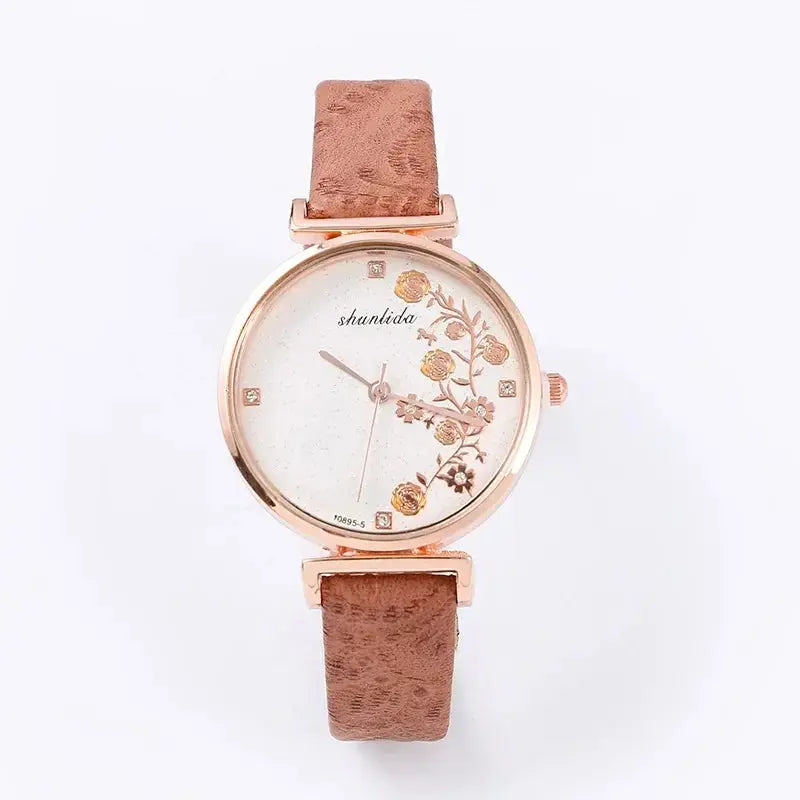 Fashion Butterfly Women Watches 2025 Simple Brown Quartz Watch Vintage Leather Ladies Wristwatches Clock часы женские наручные Good Vibrations