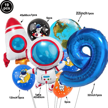 Blue Galaxy Space Disposable Plates Napkins Cups Outer Space Theme Party Tableware for Boys Astronaut Theme Birthday Decorations Good Vibrations