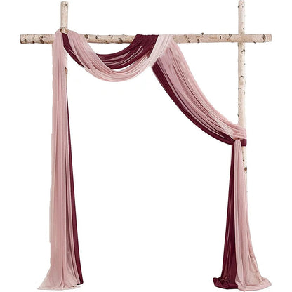 Yannew Burnt Orange Rustic Wedding Arch Flowers White Swag Drape Kit for Wedding Ceremony Reception Backdrop Floral Decoration Good Vibrations