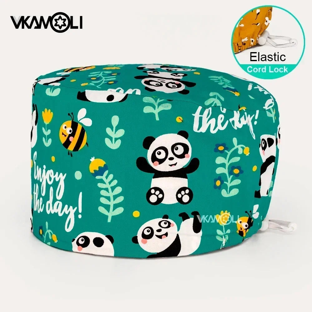 Surgical hats with various prints of rabbits dogs animals designed as hair care hats for doctors and nurses scrub hat Good Vibrations