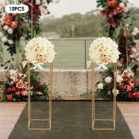 10Pcs 80cm Geometric Metal Stands Flower Vase Holders Wedding Party Centerpiece Good Vibrations