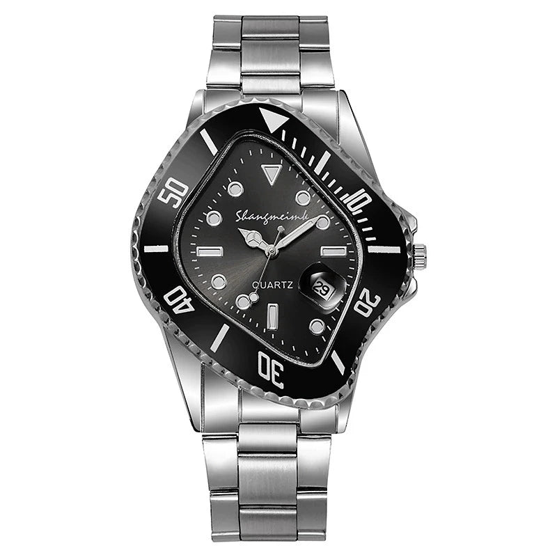 New Fashion Men Famous Luxury Casual Quartz Watch Mens Business Stainless Steel Watches For Gifts Relogio Masculino Male Clock Good Vibrations
