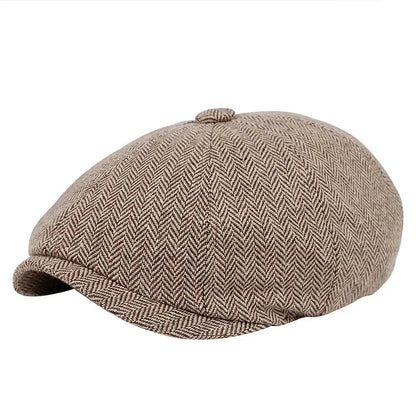 Hat Men Beret Cabbie Driving Hunting Caps Vintage Tweed Blinders Berets Flat Peaked Cap Street Hats for Men Women Good Vibrations