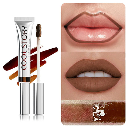 coolstory9 color tearing lip glaze matte long lasting color retention peelable lip liner lipstick non-stick cup lip color Good Vibrations